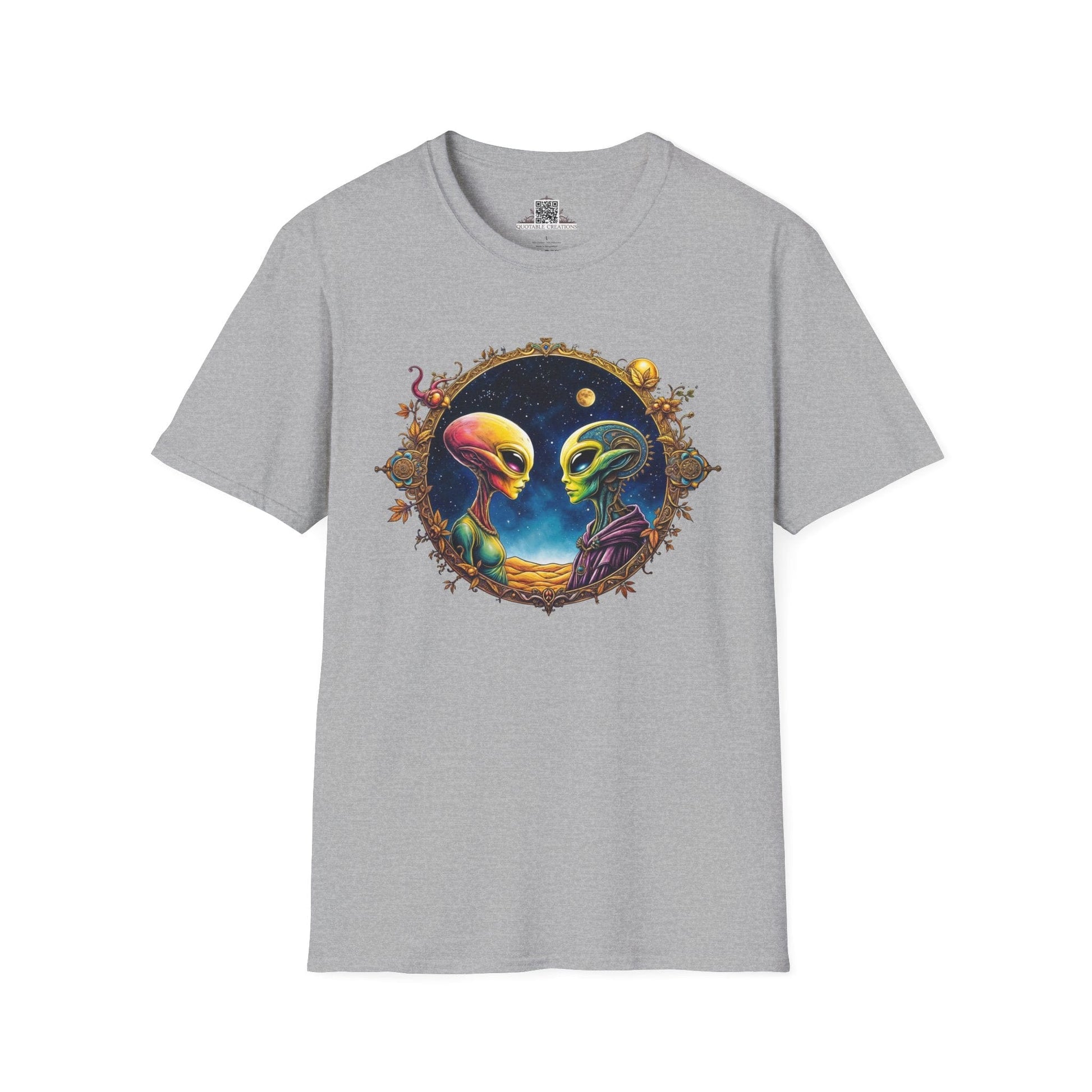 Printify T-Shirt XS / Sport Grey T-Shirt - We Are Not Alone - The Party Just Got Started! - Alien & Space
