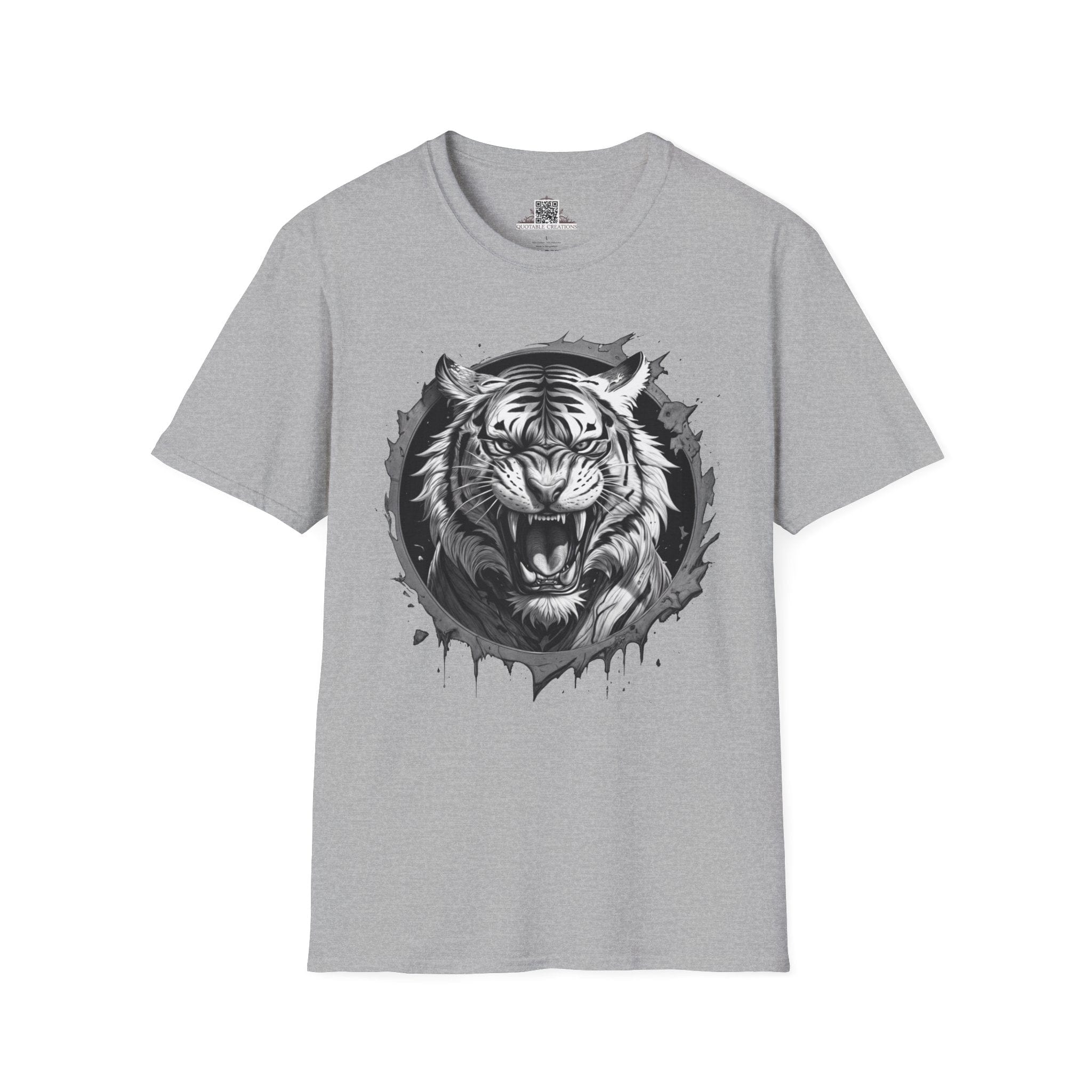 Printify T-Shirt XS / Sport Grey Tiger Wild Motivation - T-Shirt