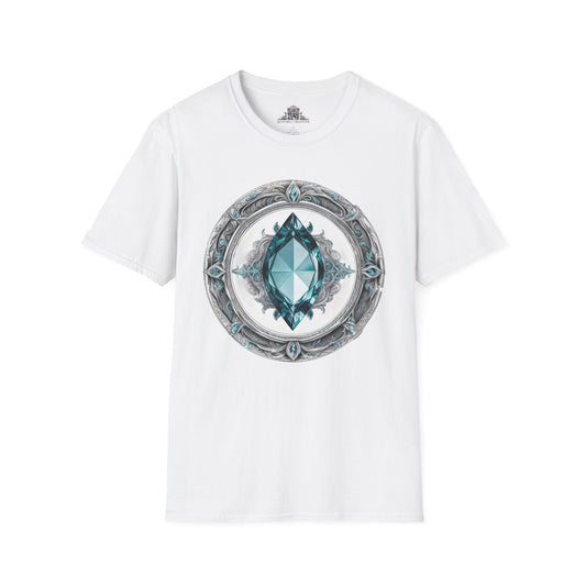 Printify T-Shirt XS / White Aquamarine Crystals Gemstones - T-Shirt