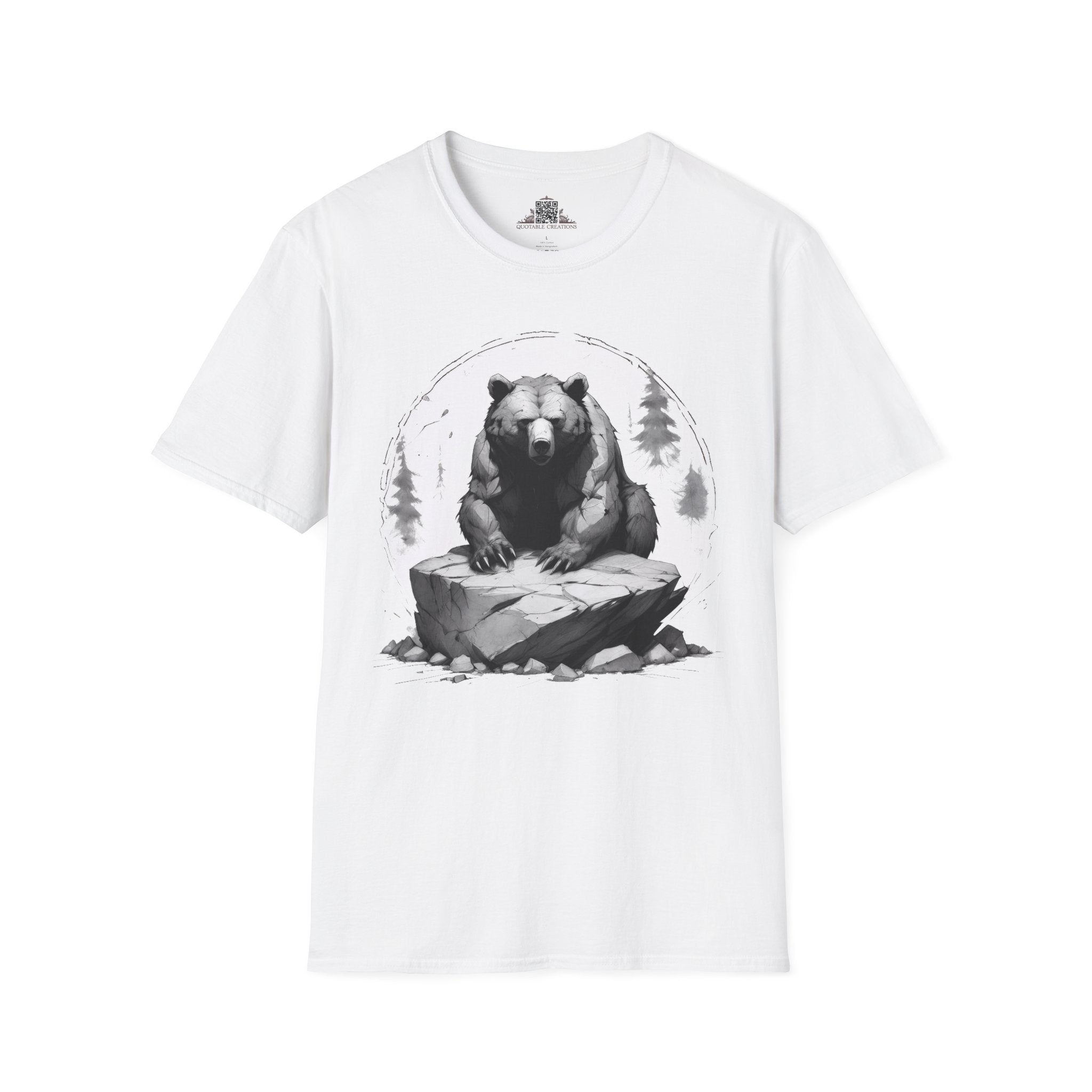 Printify T-Shirt XS / White Bear Wild Motivation - Softstyle T-Shirt