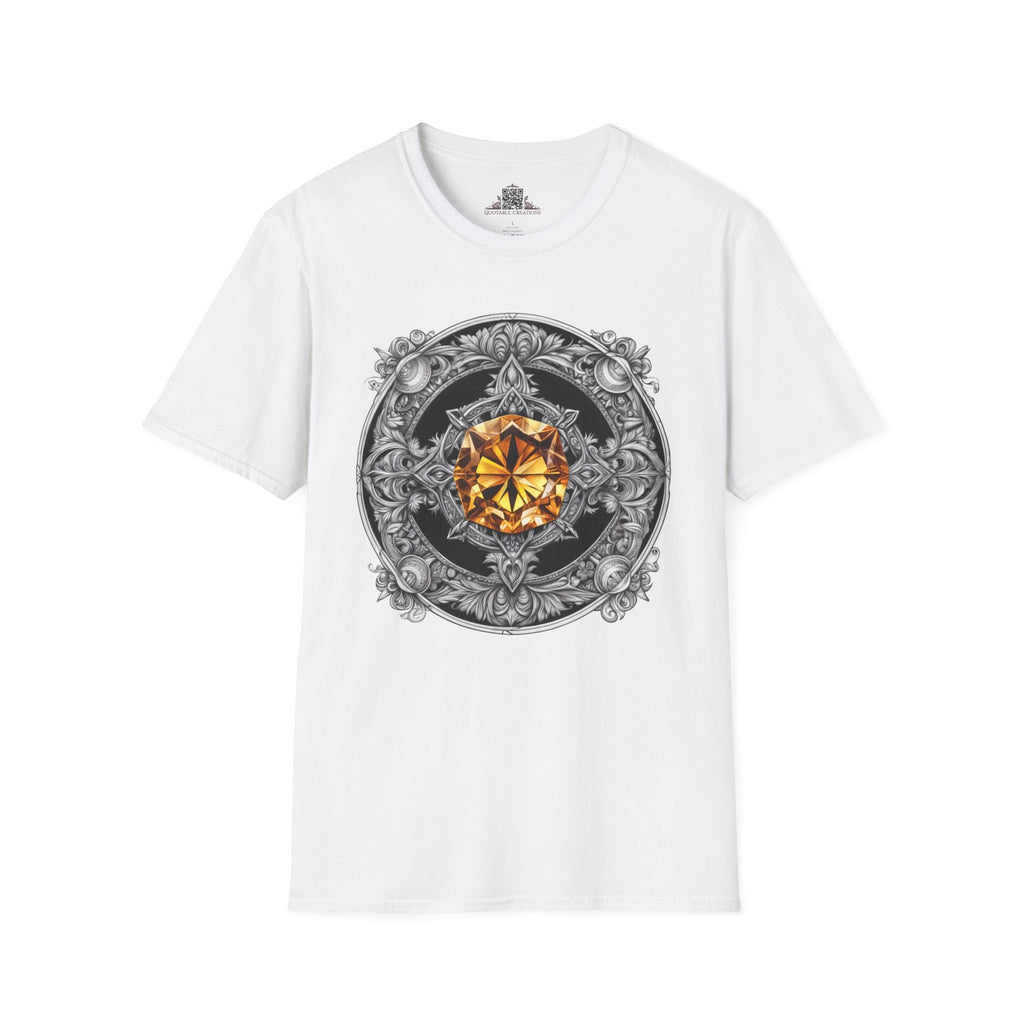 Printify T-Shirt XS / White Citrine Crystals Gemstones Unisex T-Shirt