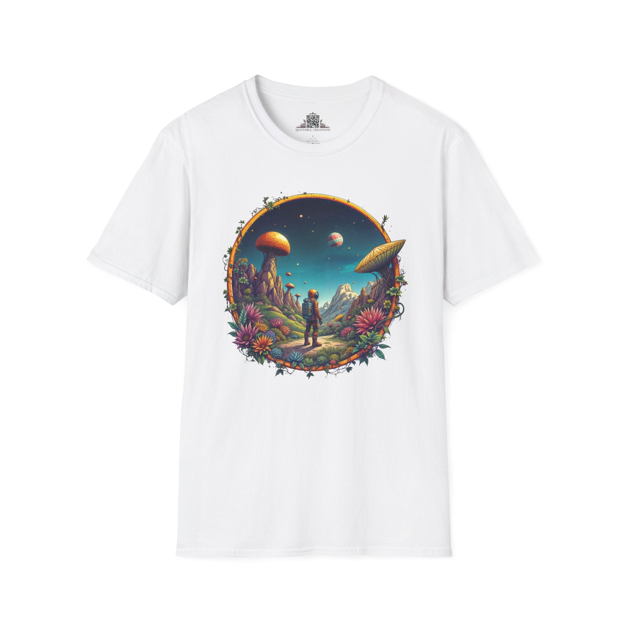 Printify T-Shirt XS / White Cosmic Explorer UFO & Cosmic - T-Shirt