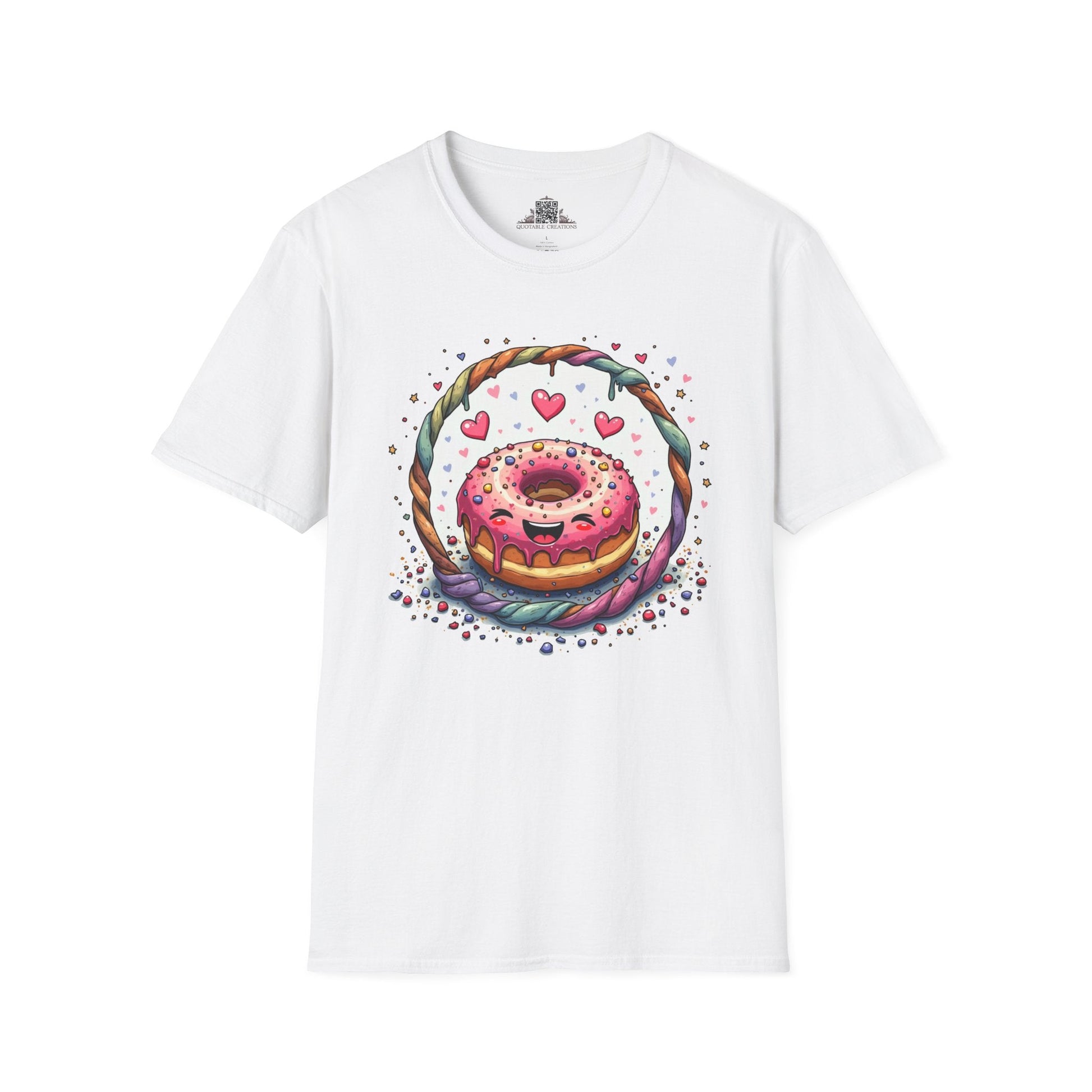 Printify T-Shirt XS / White Donut Worry - Love & Fun T-Shirt