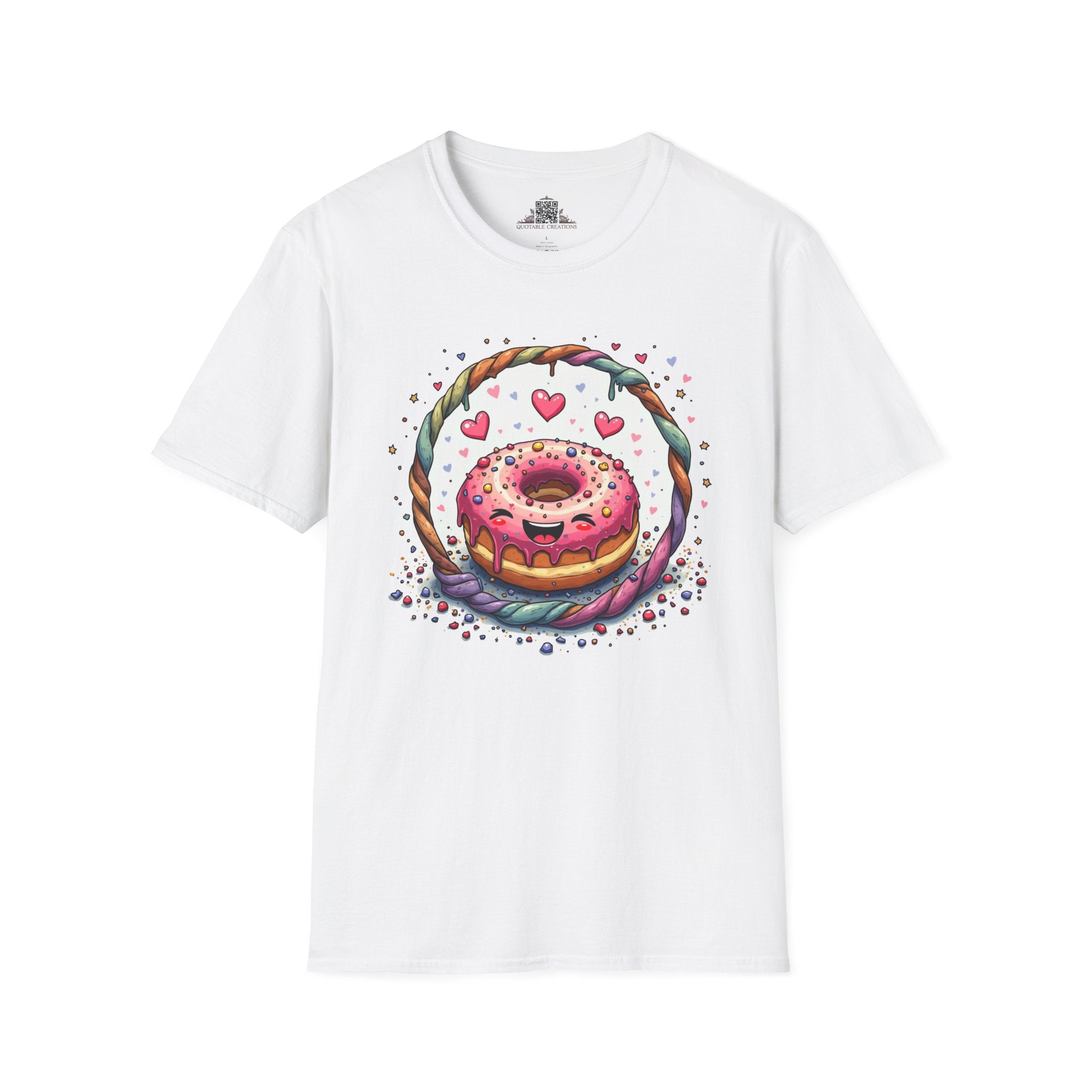 Printify T-Shirt XS / White Donut Worry - Love & Fun T-Shirt