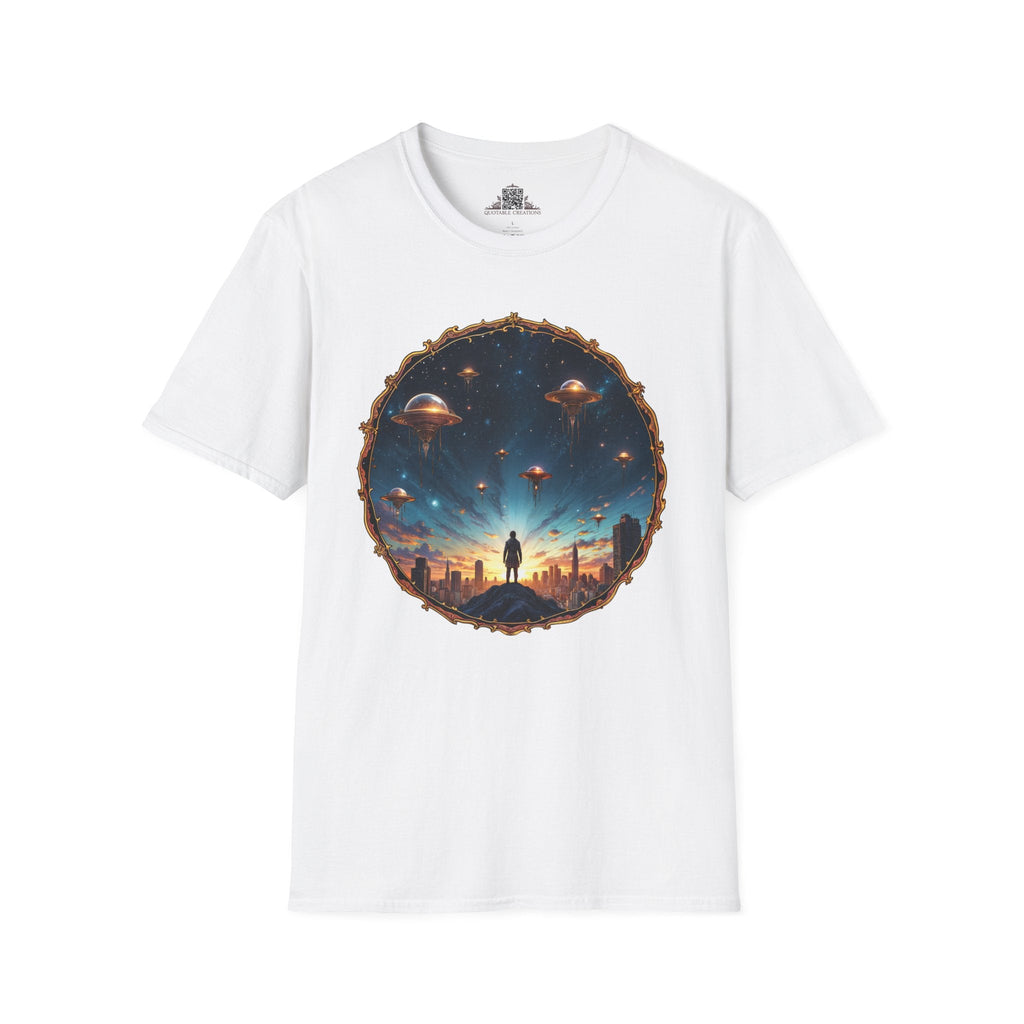 Printify T-Shirt XS / White Galactic Connections UFO & Cosmic - T-Shirt