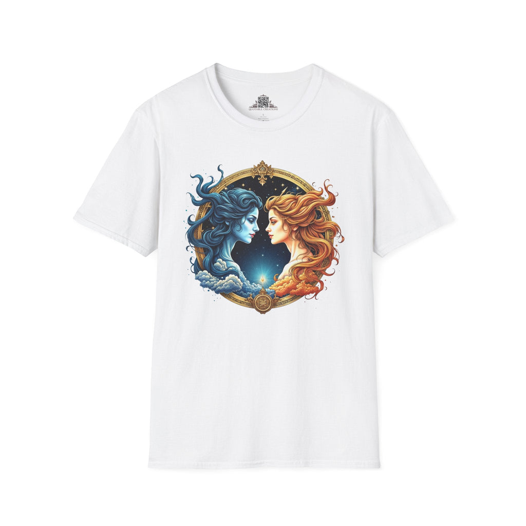 Printify T-Shirt XS / White Gemini Zodiac Astrology - T-Shirt