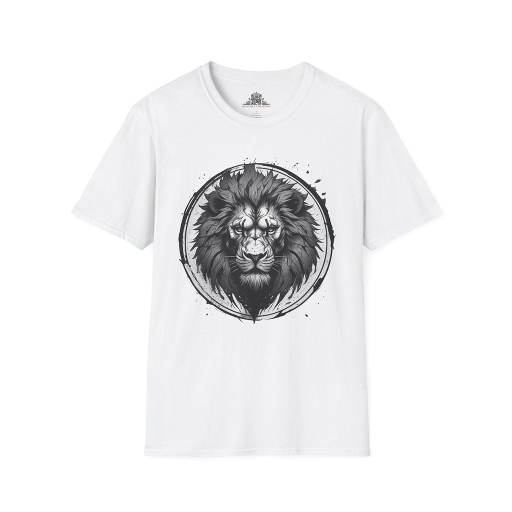 Printify T-Shirt XS / White Lion Stare Wild Power - T-Shirt