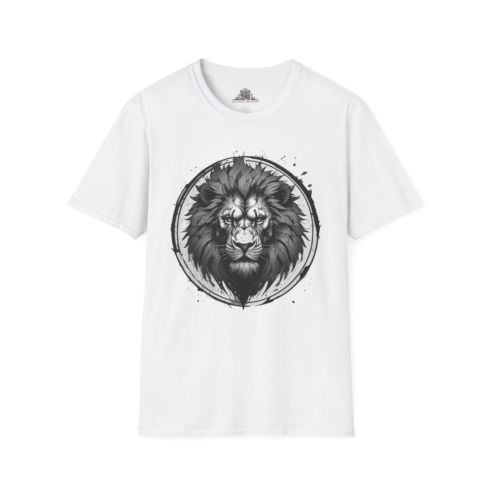 Printify T-Shirt XS / White Lion Stare Wild Power - T-Shirt