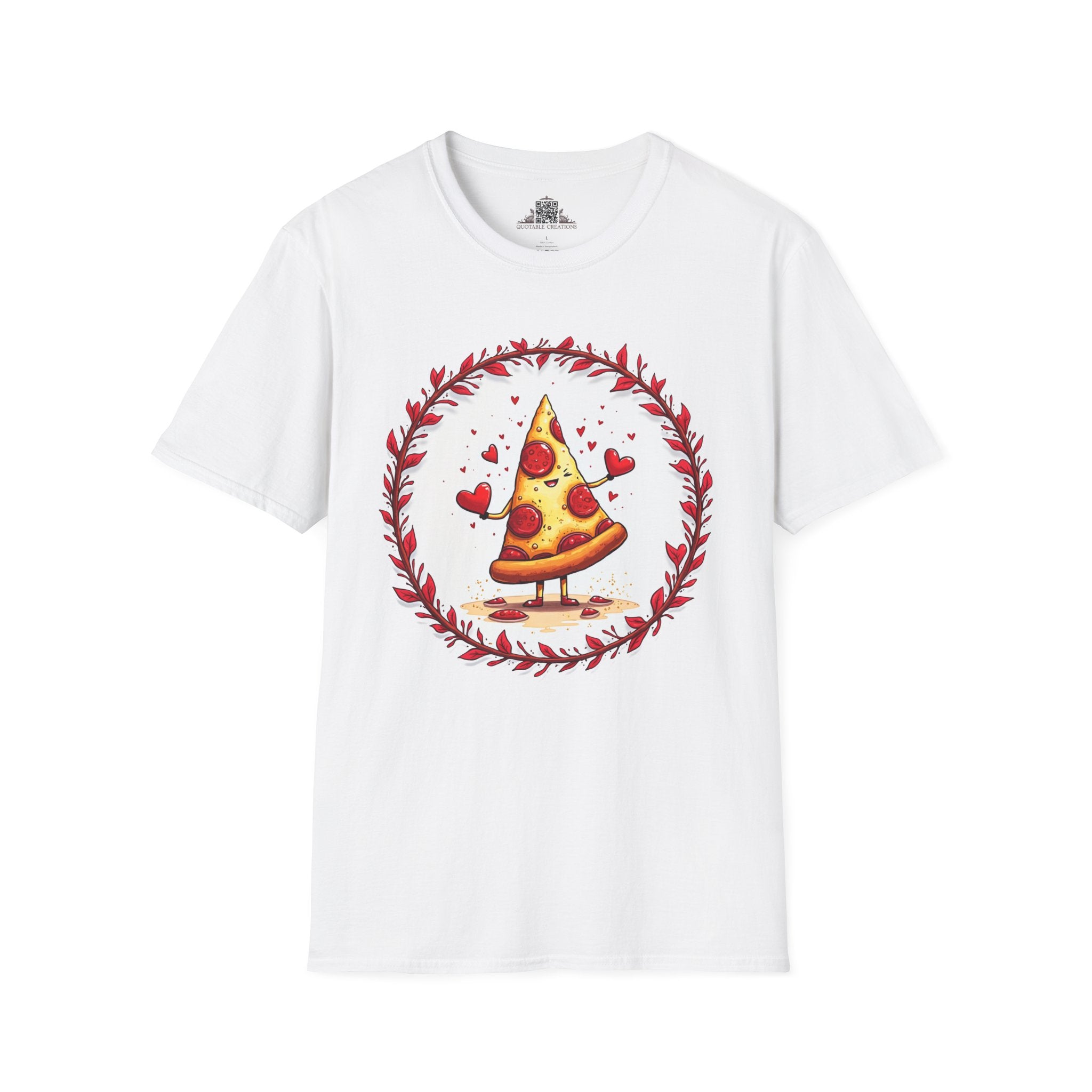Printify T-Shirt XS / White Love at First Bite Pizza - Love & Fun T-Shirt