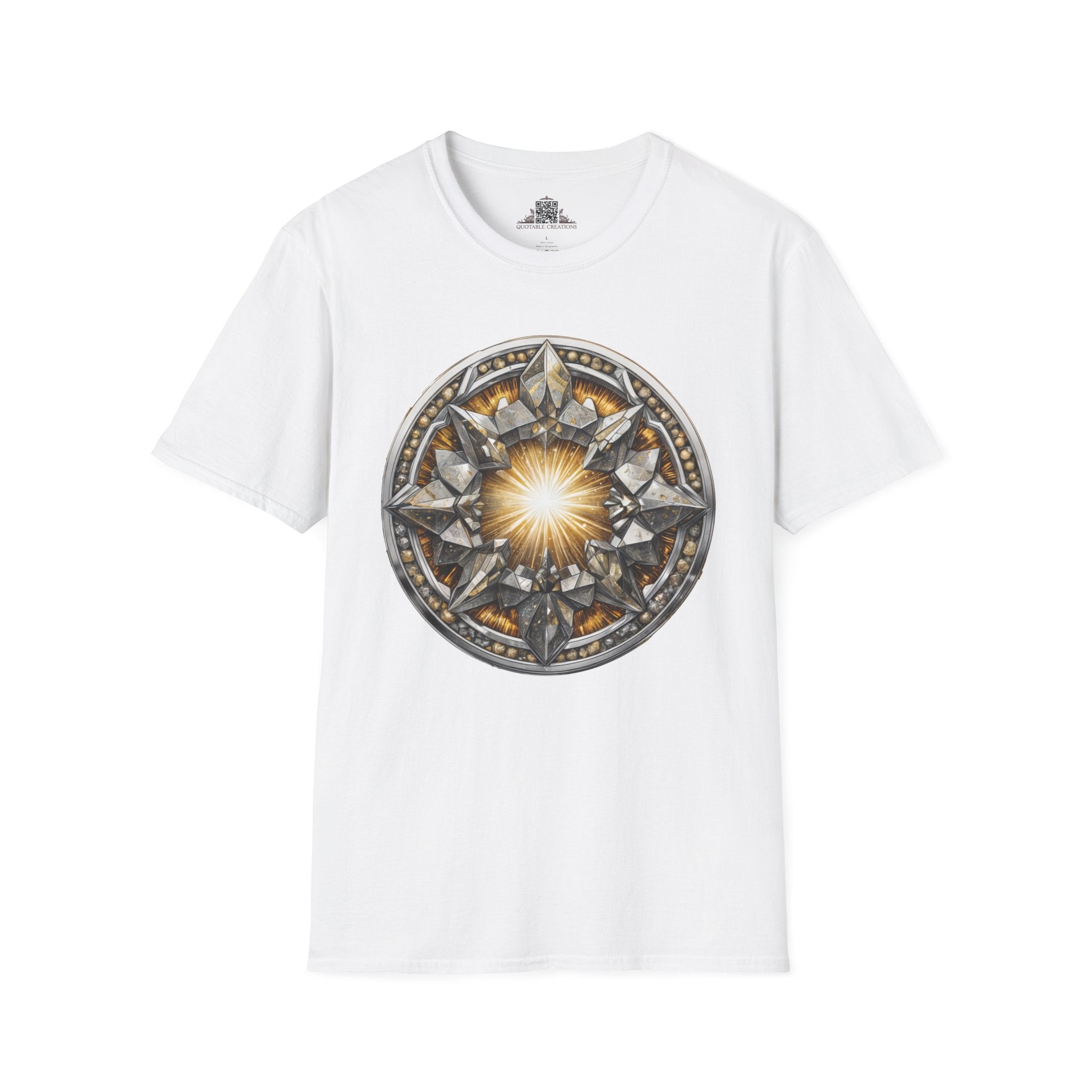 Printify T-Shirt XS / White Pyrite Crystals Gemstones - T-Shirt