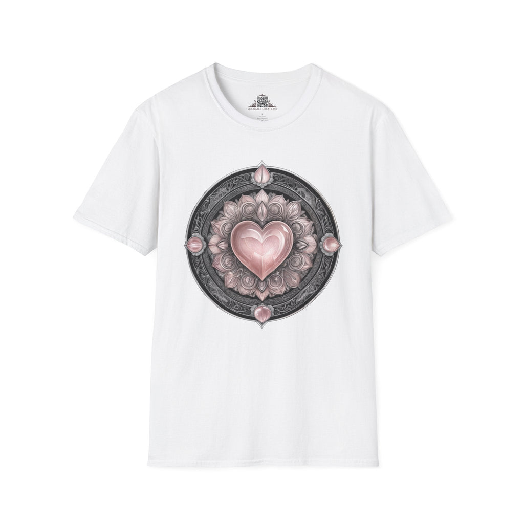 Printify T-Shirt XS / White Rose Quartz - Crystals & Gemstones T-Shirt