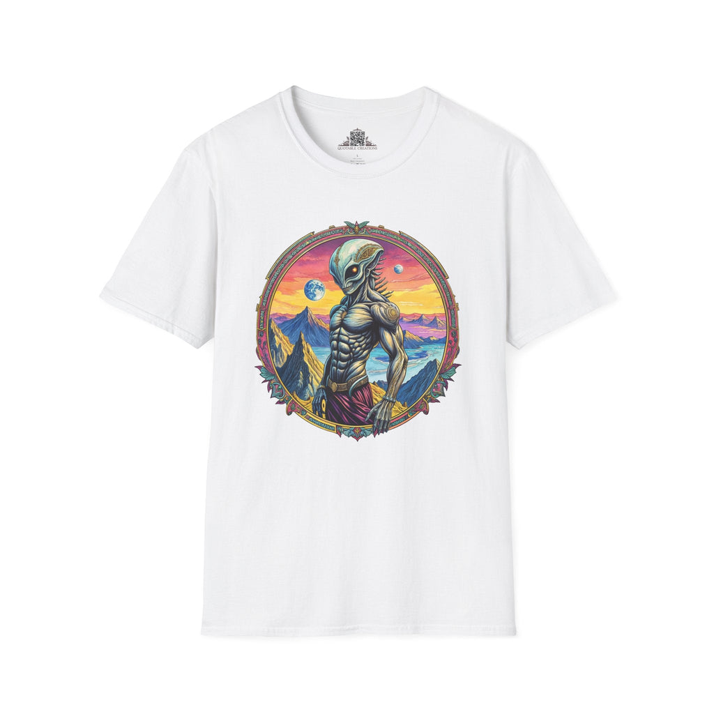 Printify T-Shirt XS / White T-Shirt - Adventures Beyond the Stars Await - Let’s Blast Off - Alien & Space