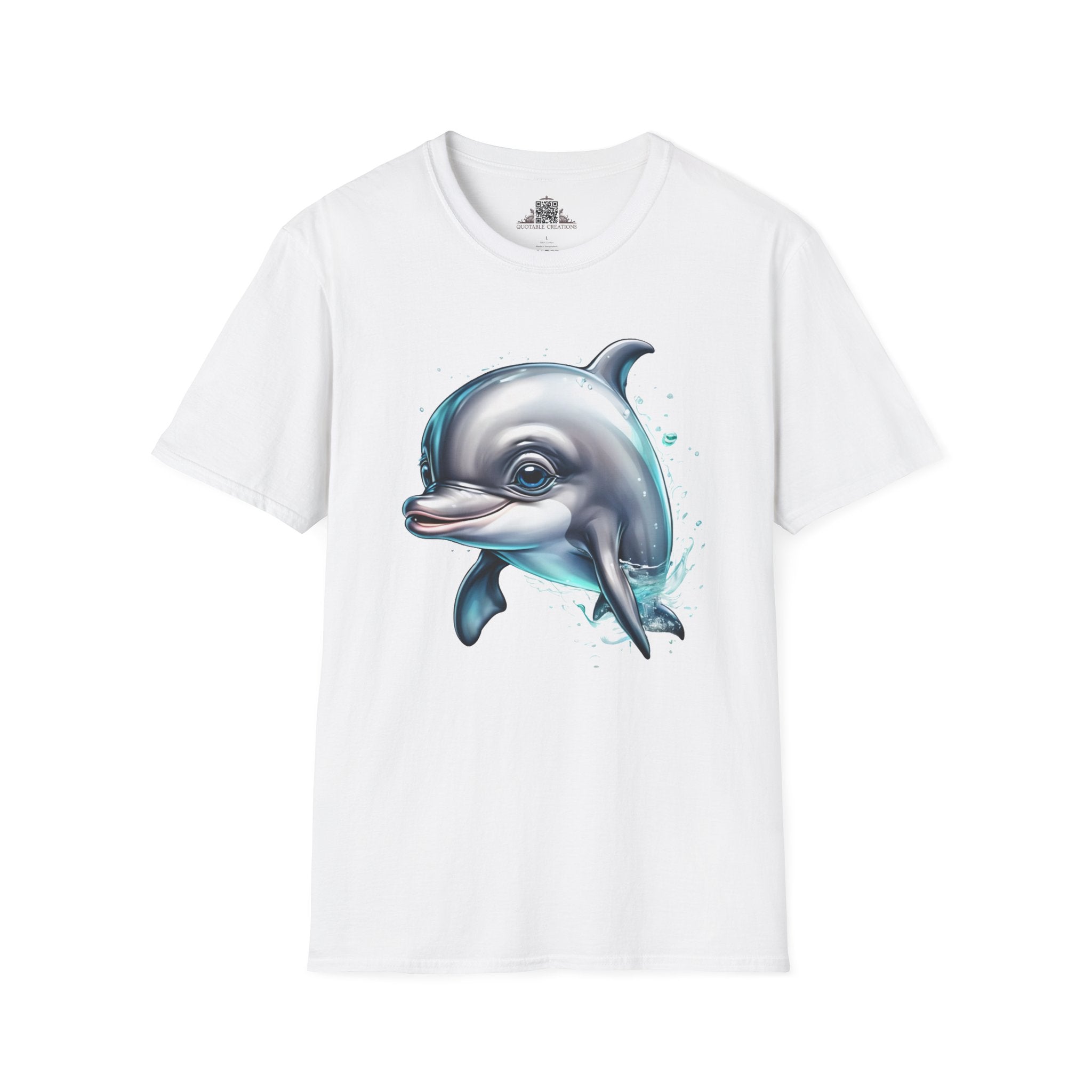 Printify T-Shirt XS / White T-Shirt - Baby Dolphin - Hyper Cute