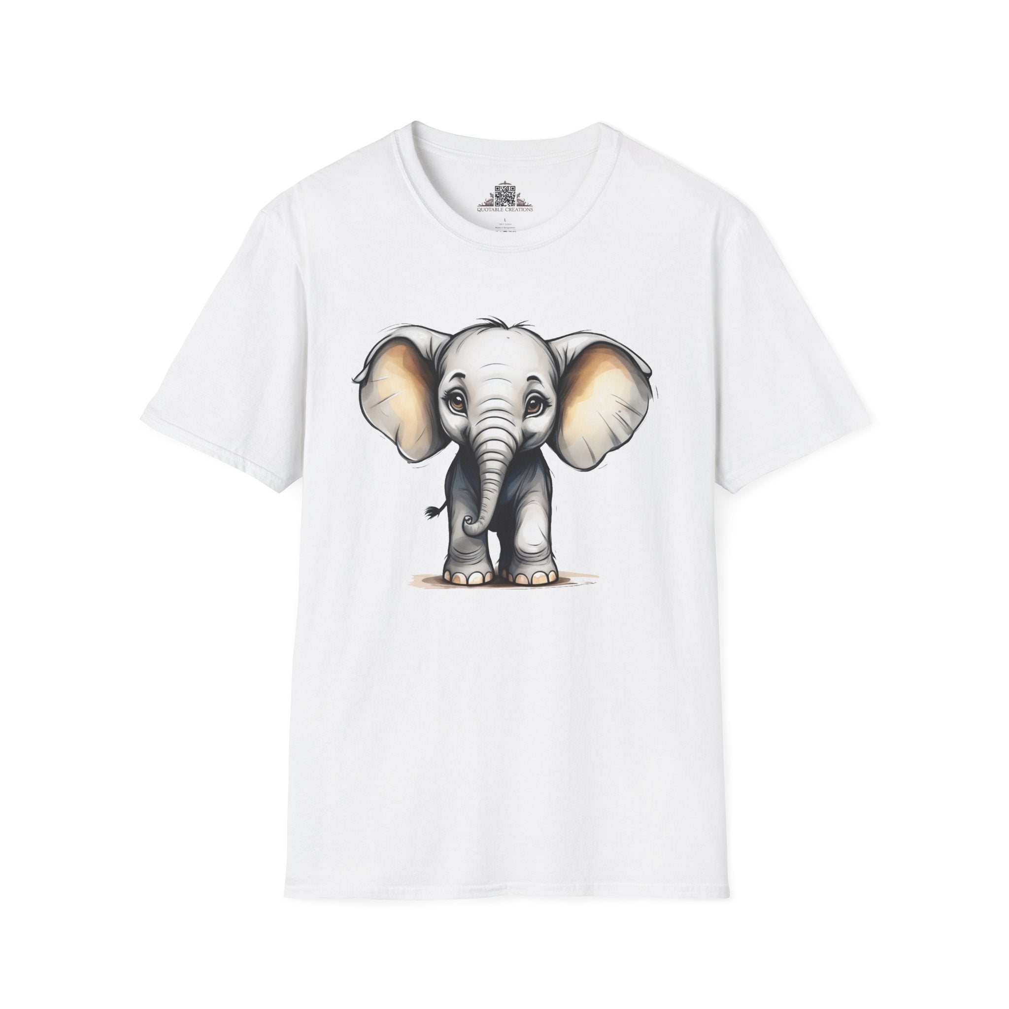 Printify T-Shirt XS / White T-Shirt - Baby Elephant - Hyper Cute
