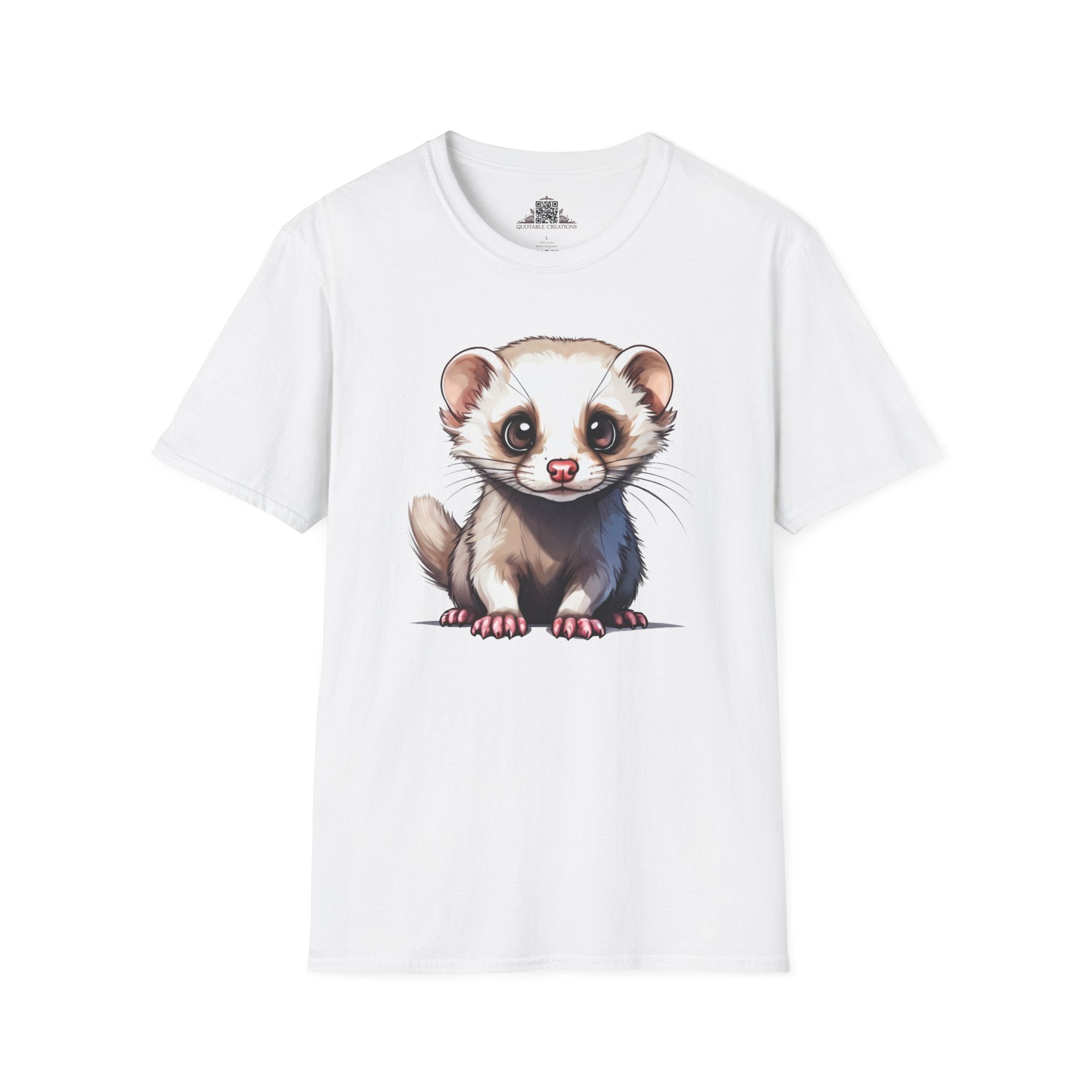 Printify T-Shirt XS / White T-Shirt - Baby Ferret - Hyper Cute