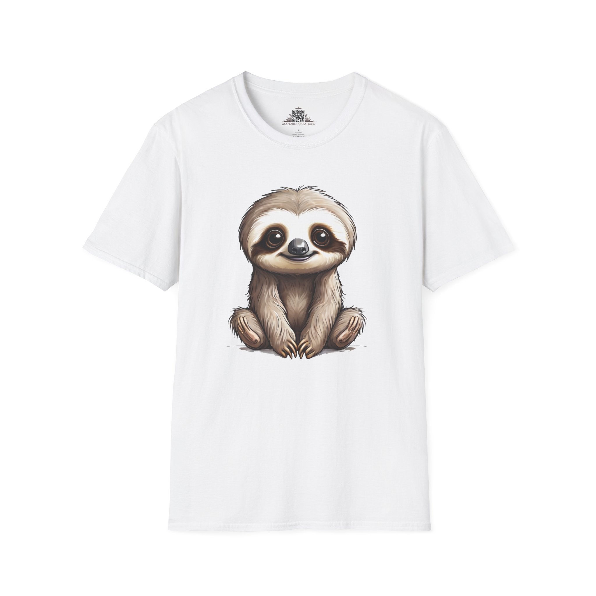 Printify T-Shirt XS / White T-Shirt - Baby Sloth - Hyper Cute