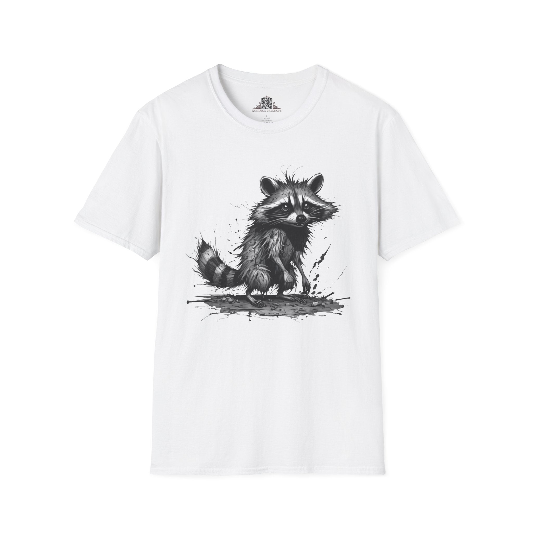 Printify T-Shirt XS / White T-Shirt - I'm Fine Raccoon - Everything's Fine