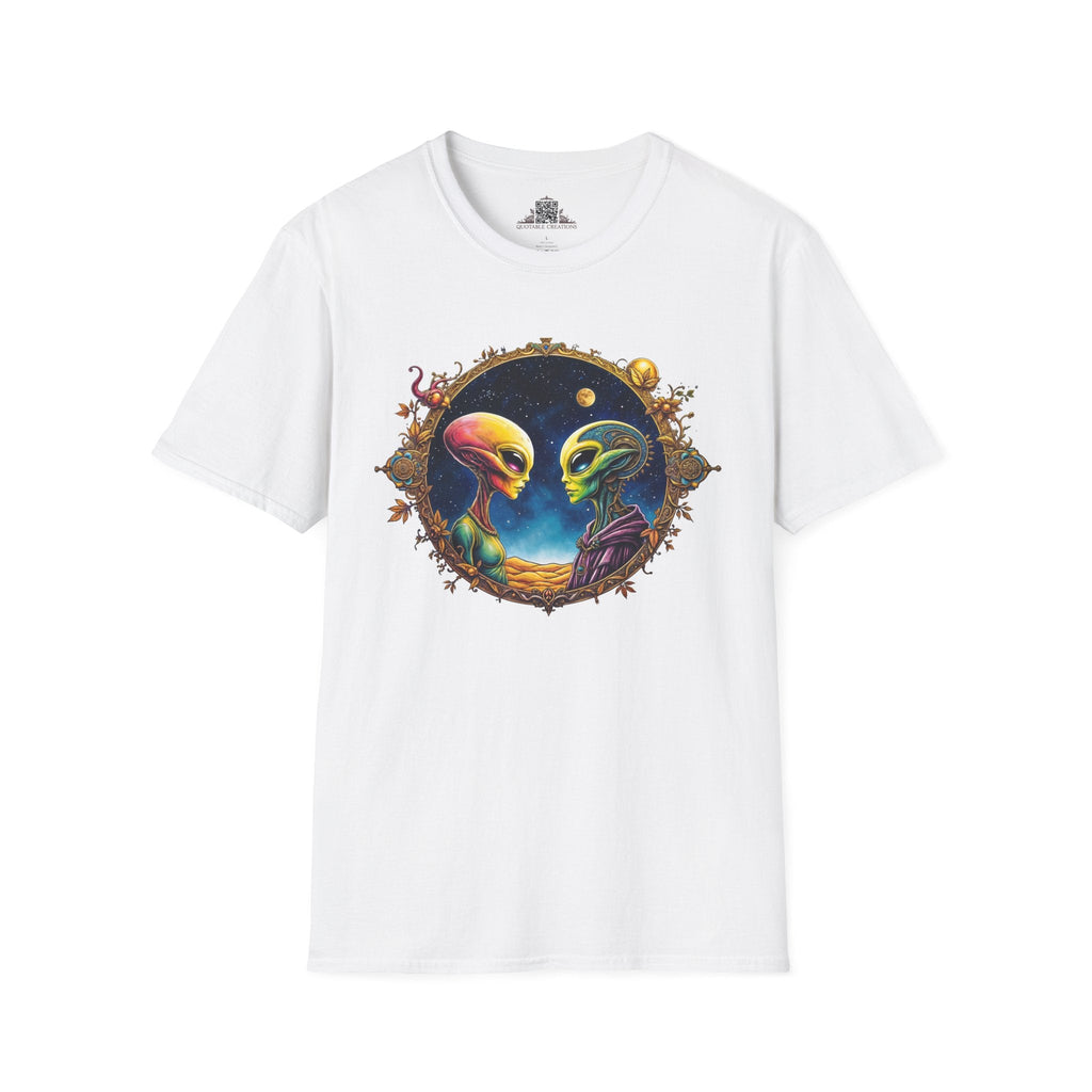 Printify T-Shirt XS / White T-Shirt - We Are Not Alone - The Party Just Got Started! - Alien & Space
