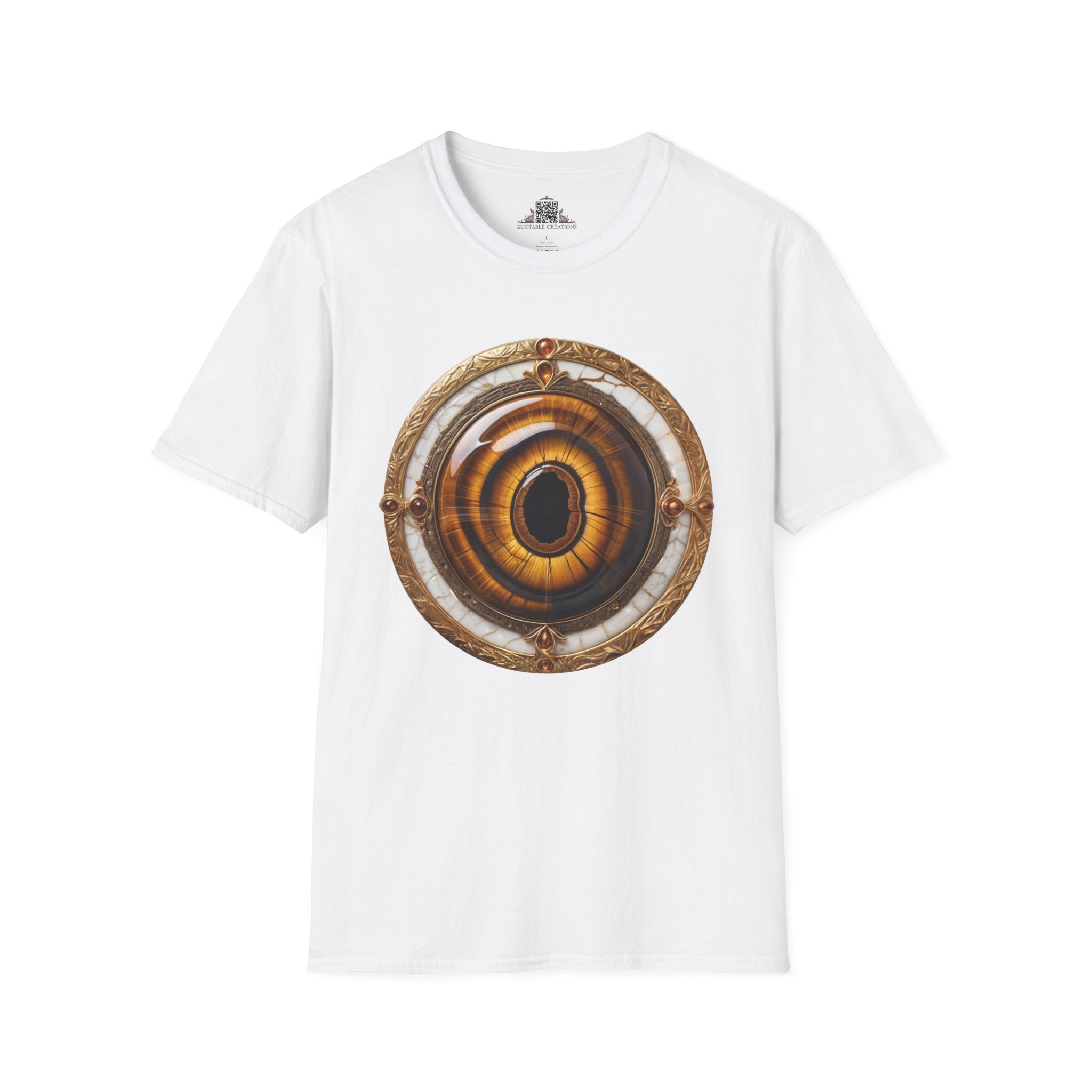 Printify T-Shirt XS / White Tiger's Eye Crystals Gemstones - T-Shirt