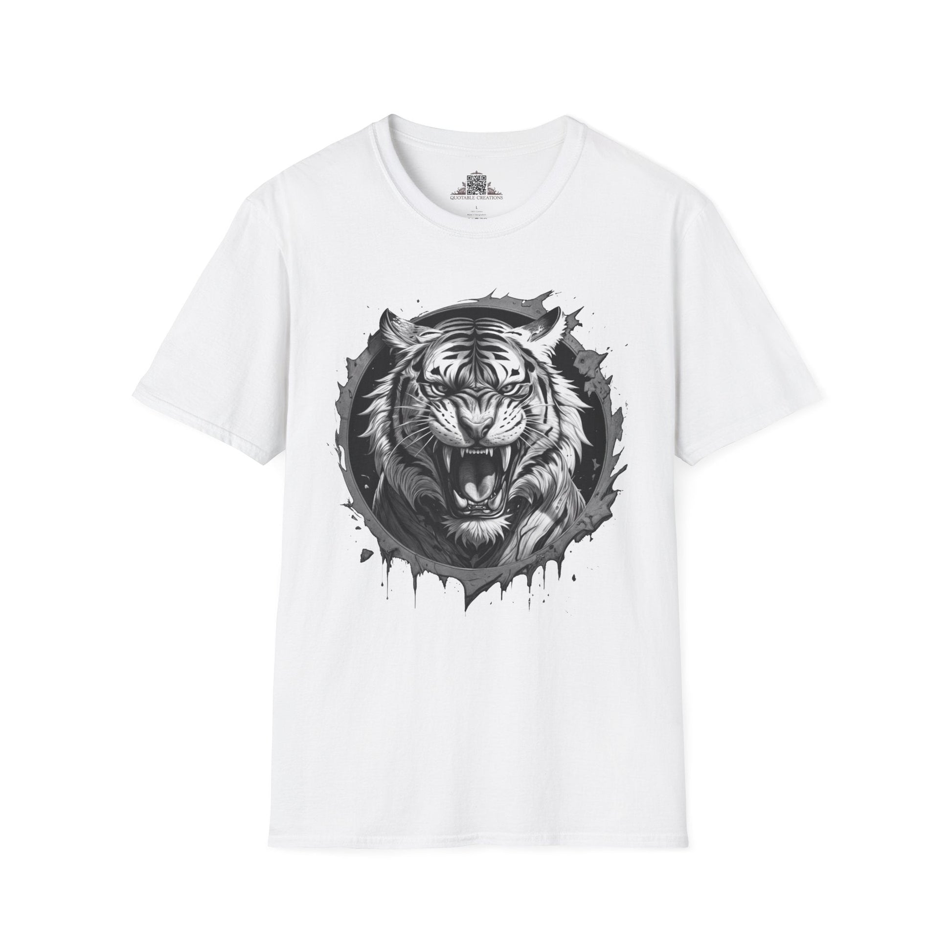 Printify T-Shirt XS / White Tiger Wild Motivation - T-Shirt